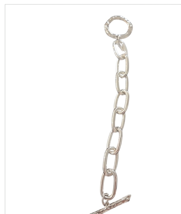 Robert Lee Morris Soho Silver Textured Chain Link Bracelet - Picture 7 of 10